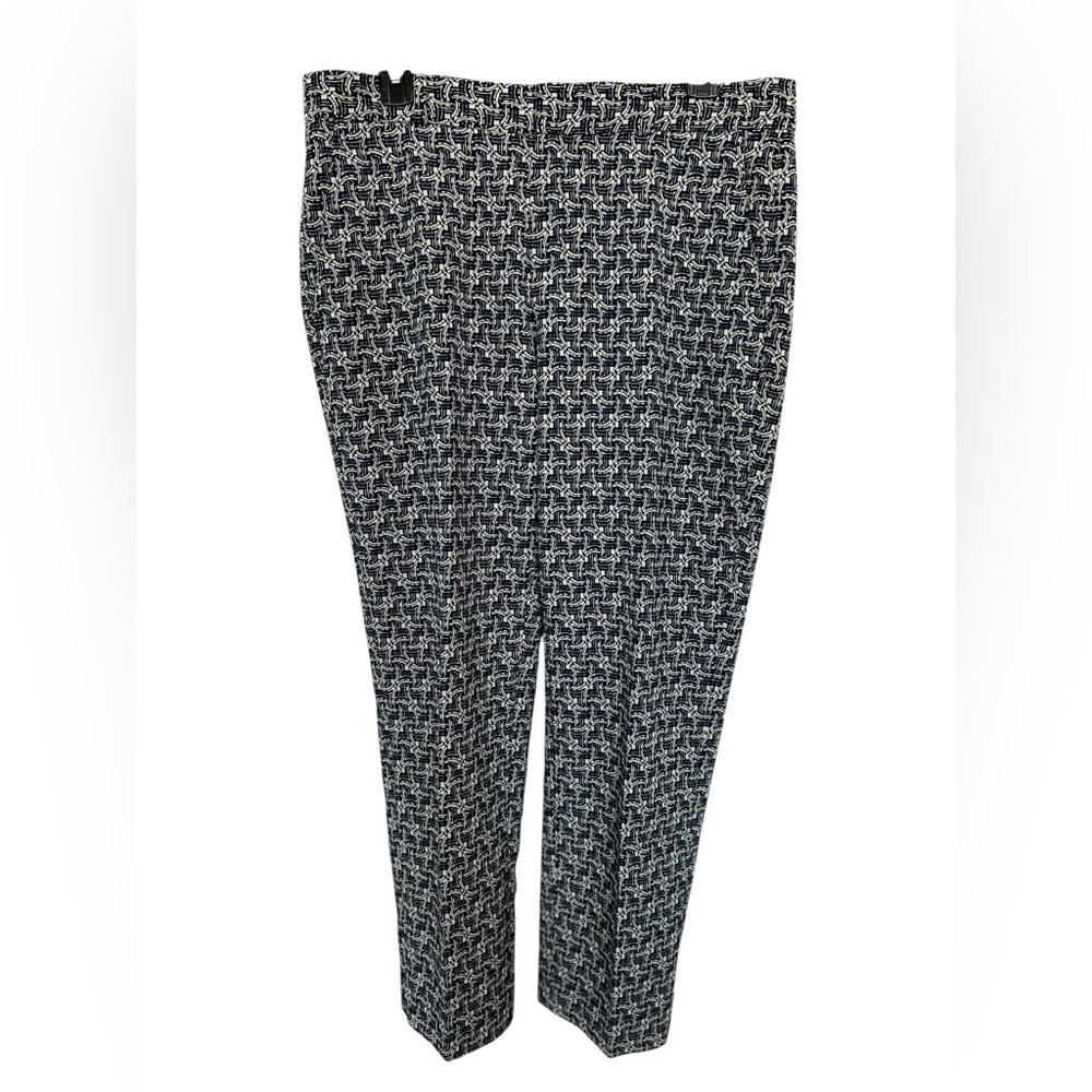 π πNWOT BANANA REPUBLIC βAveryβ Art Deco Bi-Stretch Ankle Pant Navy Combo | 8 - Picture 2 of 14